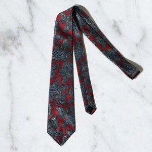 Etienne Aigner Vintage Red & Blue Paisley Necktie